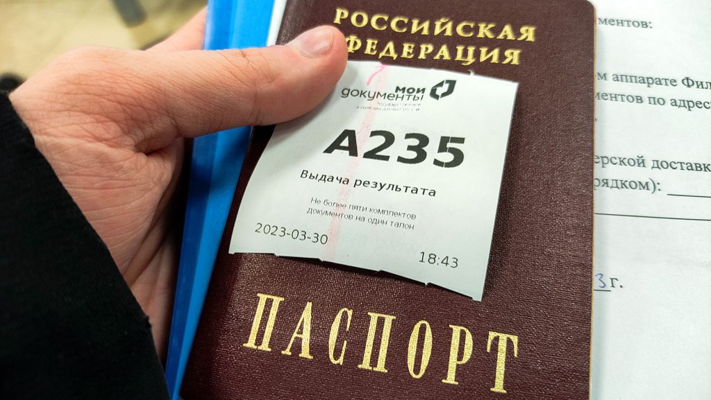 Паспорт с талоном МФЦ для временной регистрации ребёнка