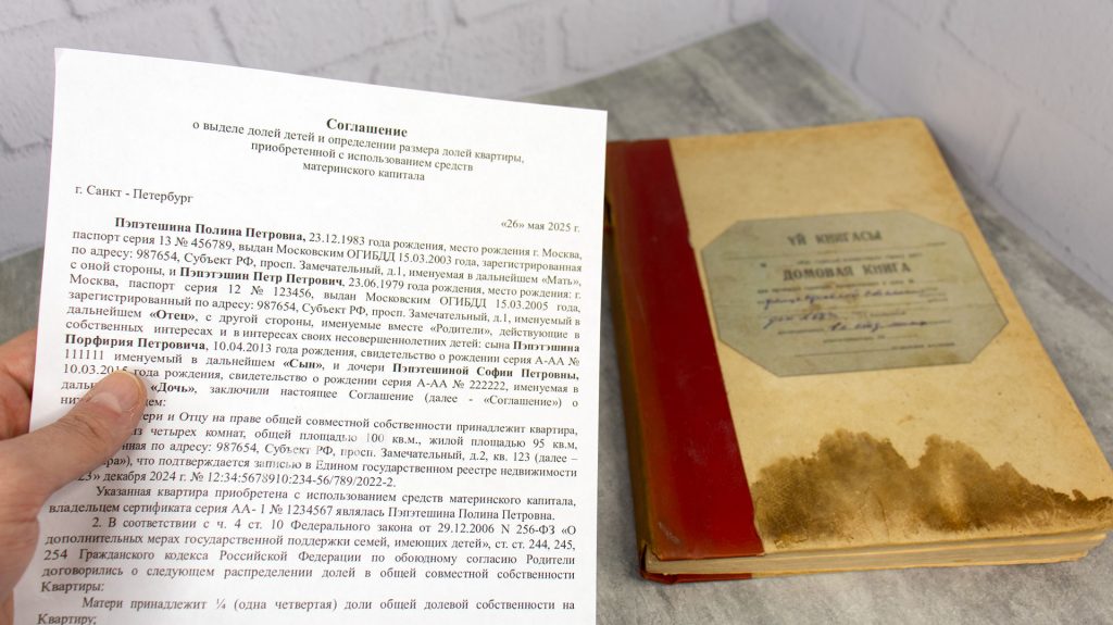 Соглашение о долях детей и домовая книга как подтверждение права на жильё