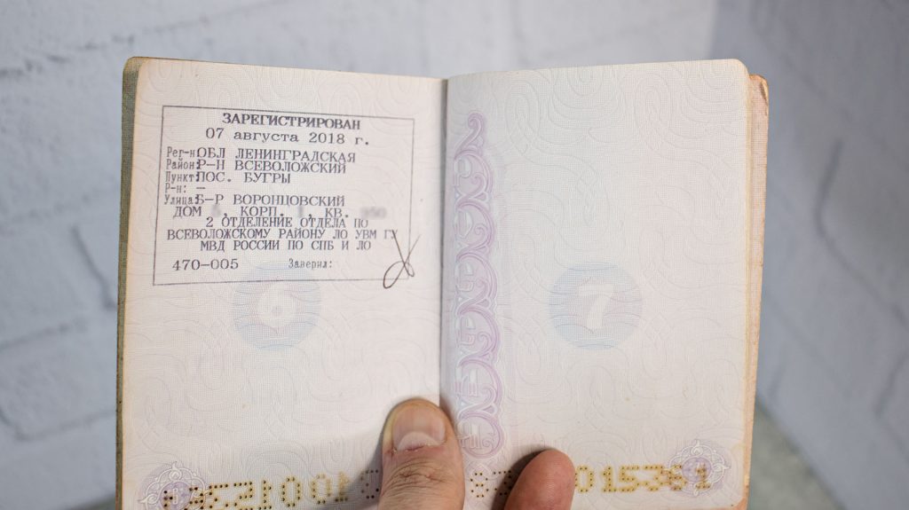 Паспорт с отметкой о регистрации гражданина РФ по месту жительства