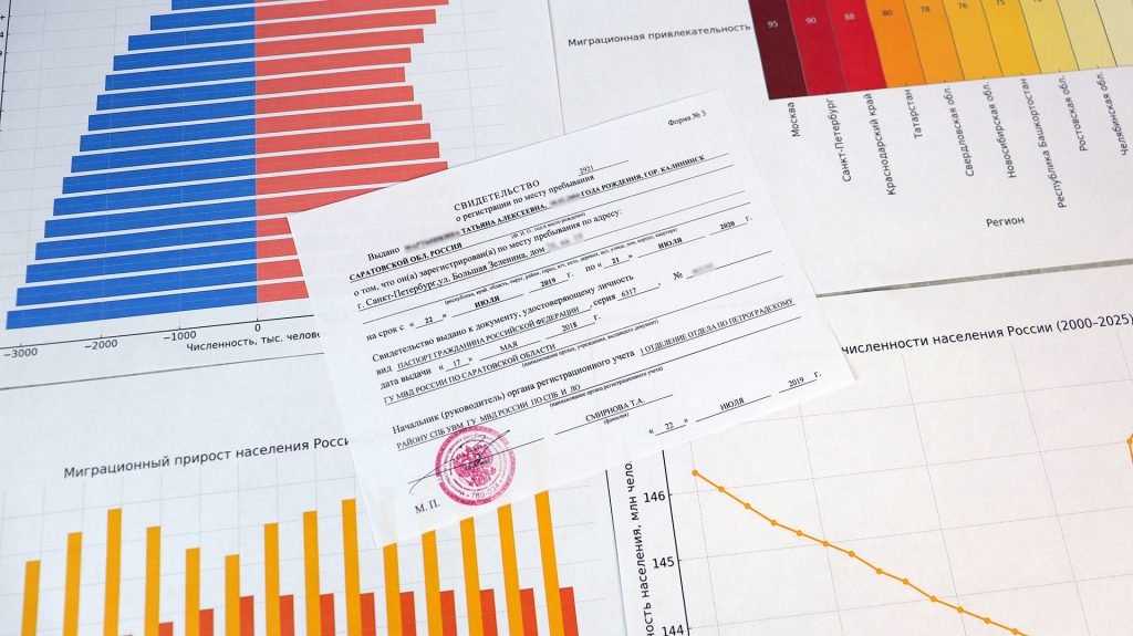 Свидетельство о регистрации и графики демографических показателей