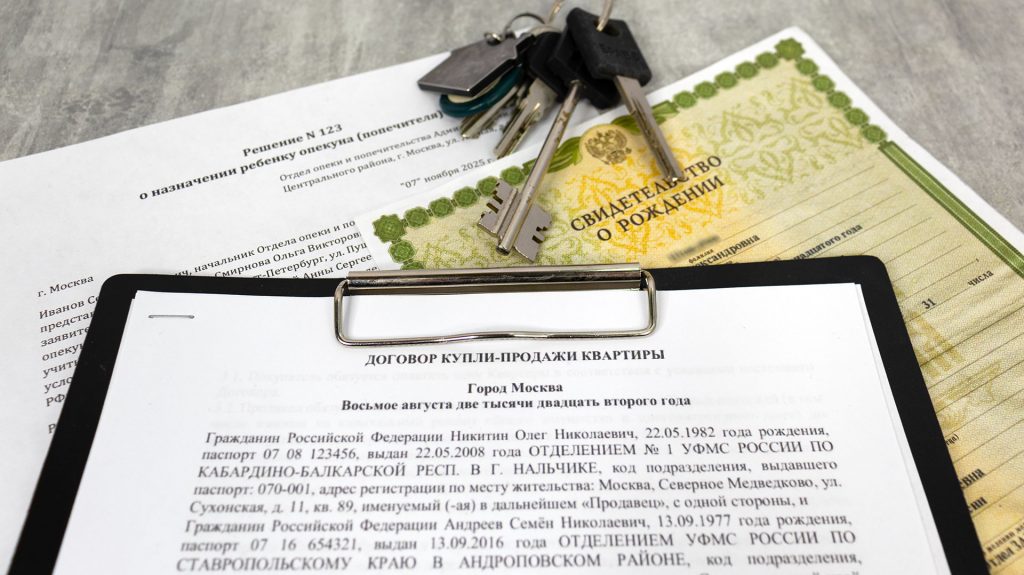 Договор купли-продажи квартиры и документы на ребёнка